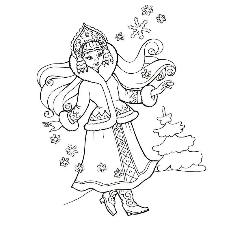 Раскраска "снегурочка". Снегурочка раскраска для детей. Зимняя раскраска. Девочка снегурочка картинки раскраски. Раскраска новый год для детей.