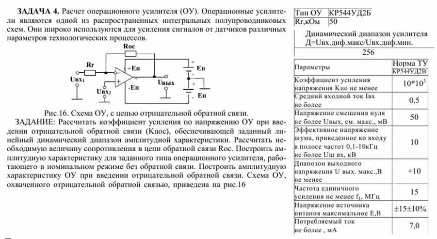 Характеристики рассчитываем. Операционный усилитель с отрицательной обратной связью. Формула выходного напряжения операционного усилителя. Расчет операционного усилителя. Усиление операционного усилителя.