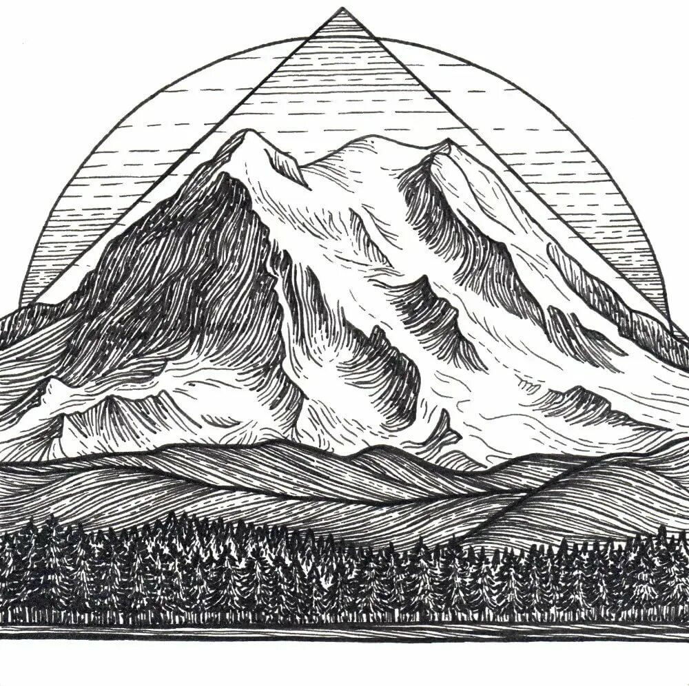 Легкие горы персонажи. Горы Графика. Горы рисунок. Стилизованные горы. Эскиз гор.