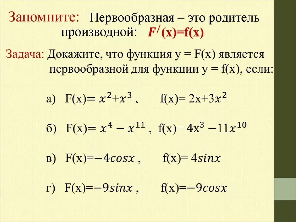 Первообразная для функции f x это. Первообразные простейших функций. первообразная функции 2х. примеры вычисления первообразных функций. функция первообразная для функции.