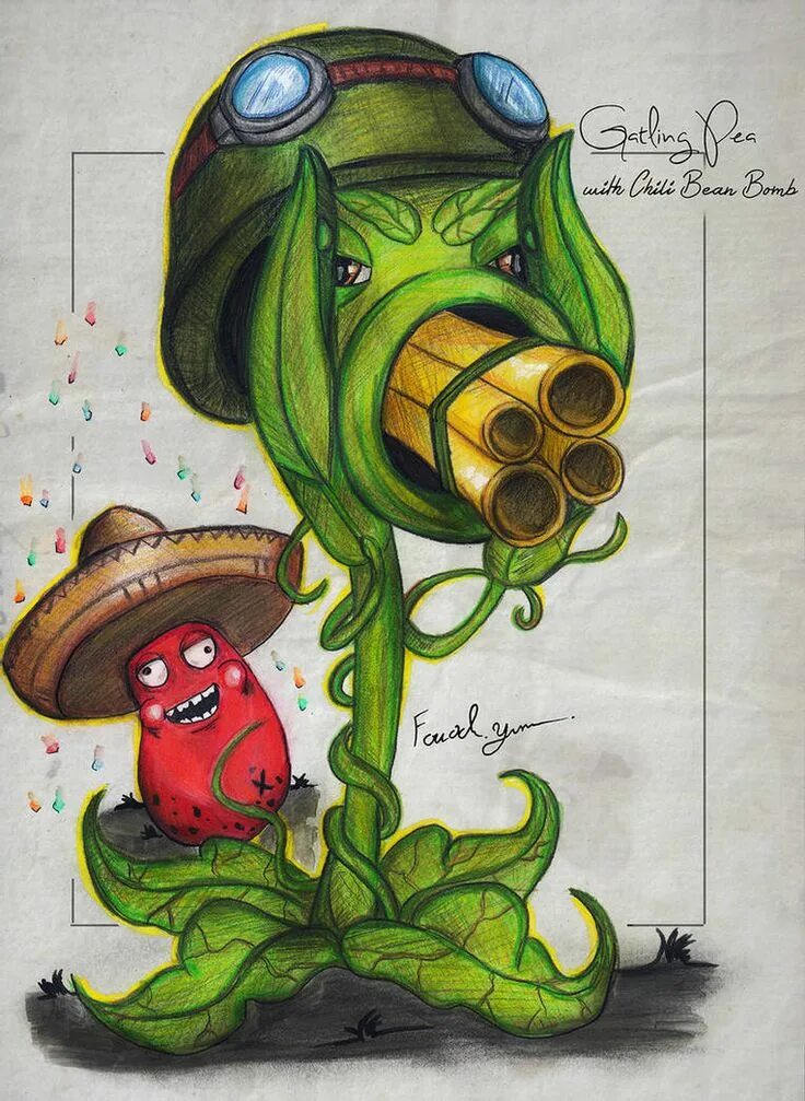 PVZ Peashooter Art. Горохострел ПВЗ 2. Plants vs Zombies зомби. PVZ 2 Горохострел. Рисует растения против зомби 2