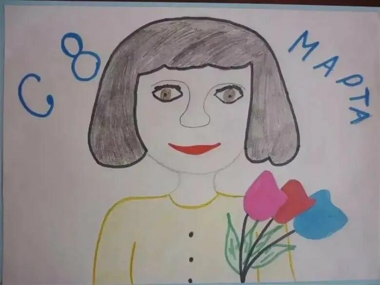 Портрет мамы. Рисунок для мамы. Рисование мама. Портреты мамы детские рисунки.