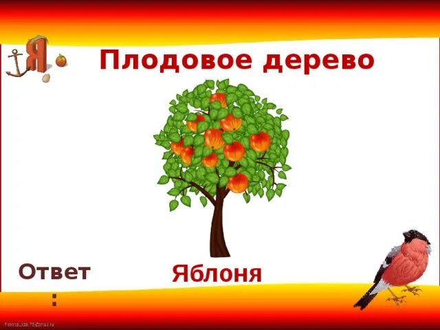 Дерево на начало слова. Дерево ответов. Плодовое дерево на букву я.