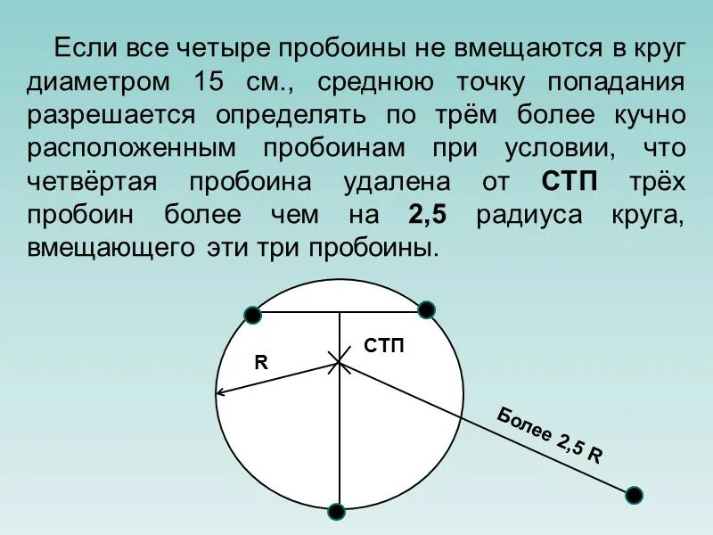 Определение средней точки попадания по четырем пробоинам. Как найти среднюю точку попадания. Определение СТП по трем пробоинам. Средняя точка попадания СТП это.