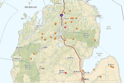 Map North East: Morel Mushroom Michigan Map