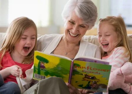 Reads the story to the children