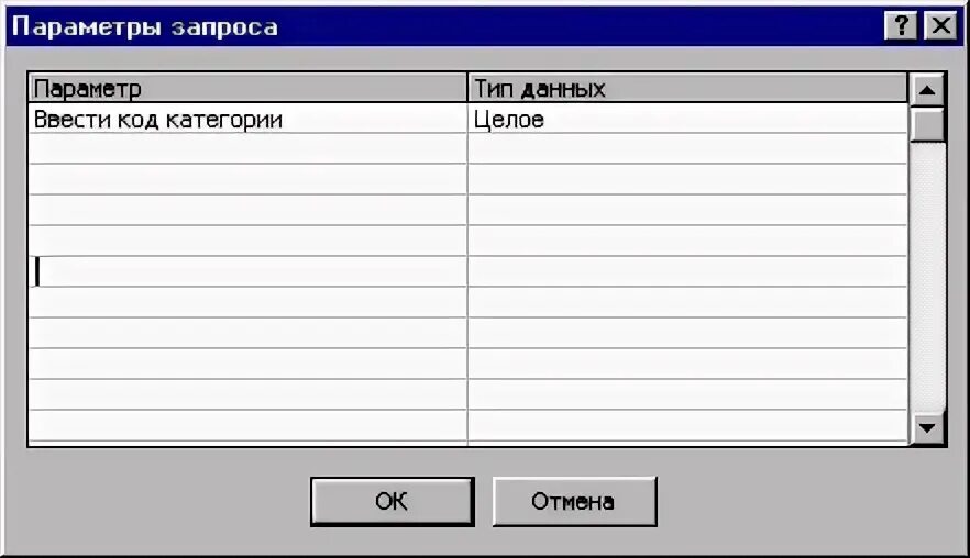 Параметры запроса