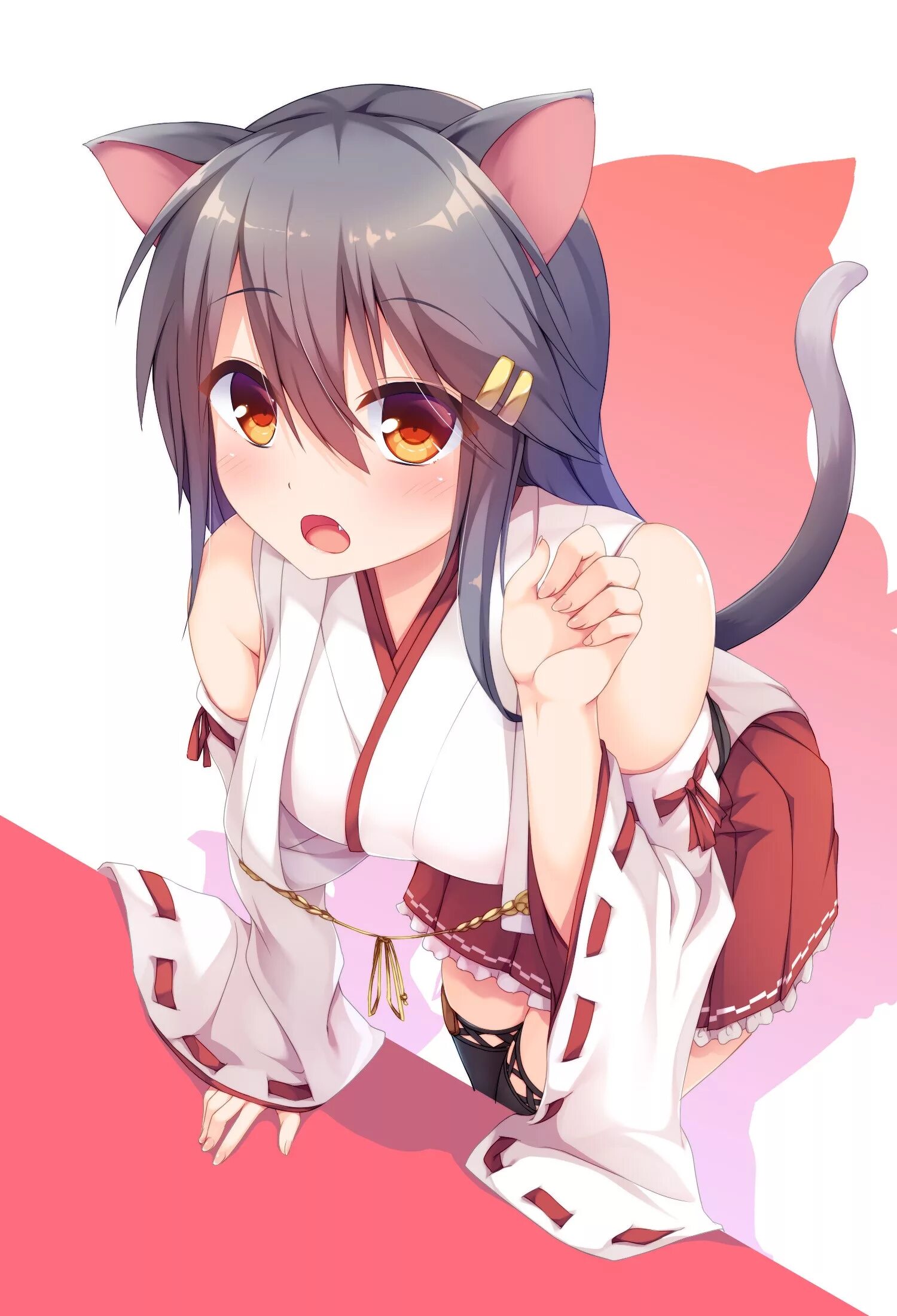 Неко г. Харуна кантай с ушками. неко чан. haruna kantai collection неко.