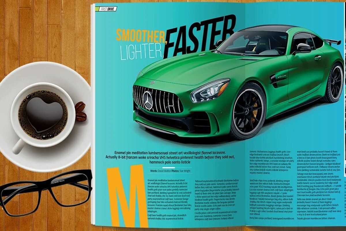 Car magazine. Car Magazine Design. Design car Magazine spread. Car Magazine spread.