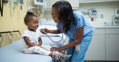A paediatrician treats children