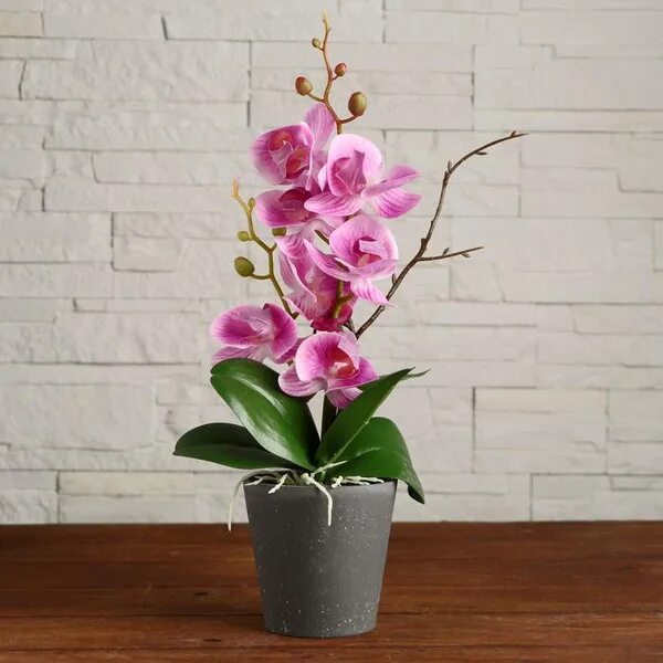 Искусственная орхидея в горшке - Natural Touch Flowers