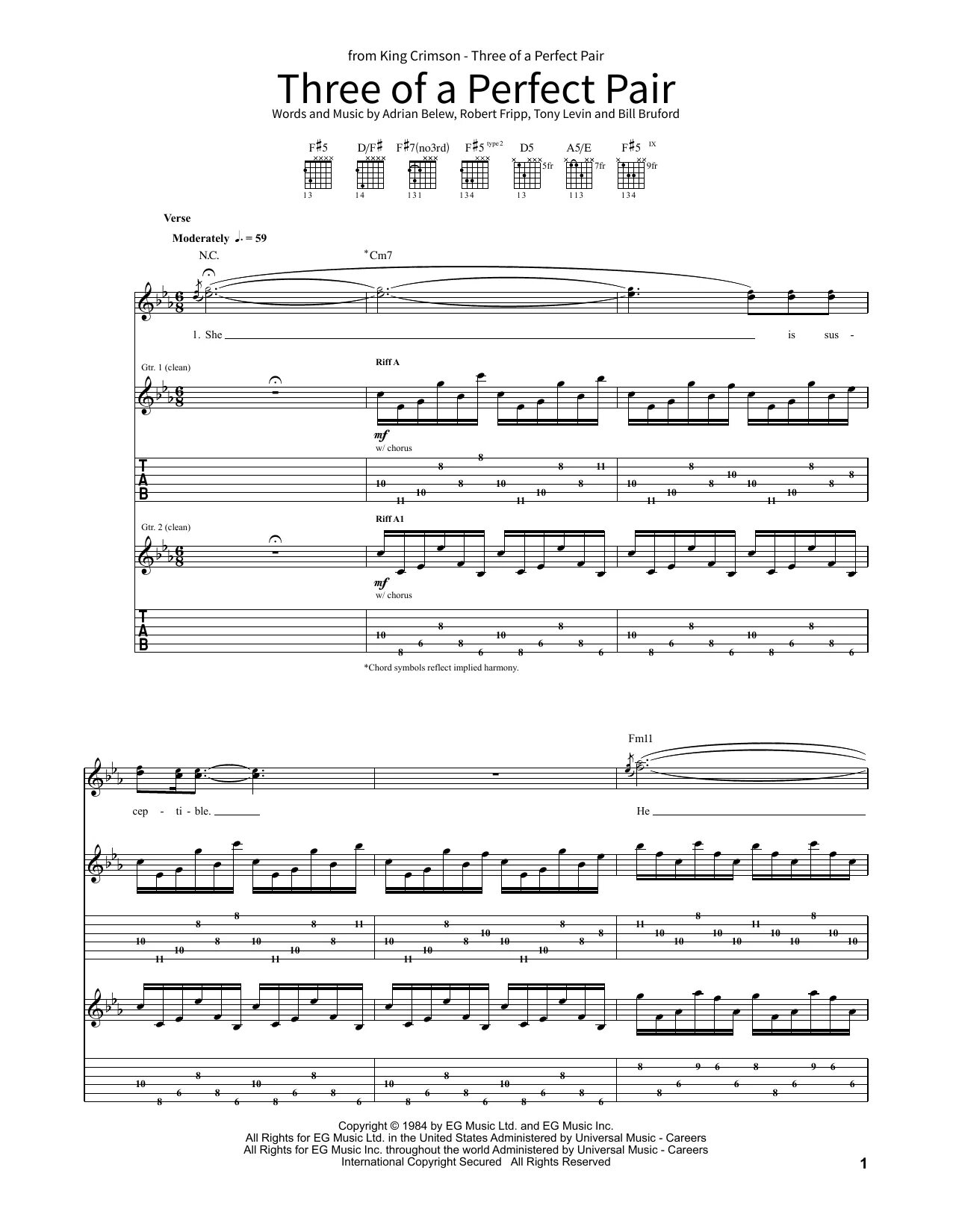 King crimson perfect pair. Starless king crimson ноты. King crimson three of a perfect pair. Perfect pair 3. Perfect pair 3.