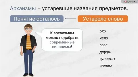 Подберите к архаизмам современные синонимы