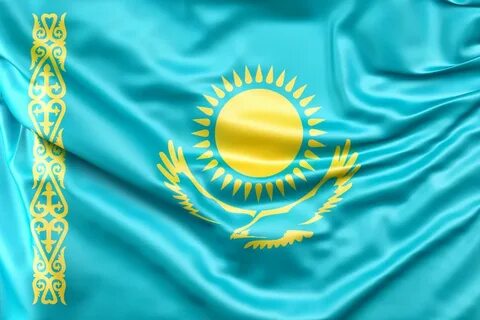 Развевающийся флаг казахстана