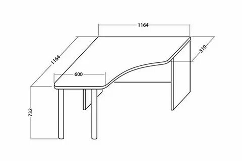 Чертеж углового стола