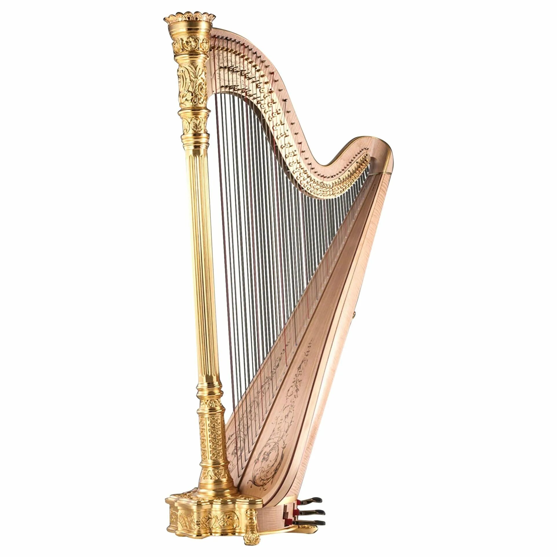 Lyon Healy Harp 23. Золотая арфа. Педальная арфа. Золотая педальная арфа.