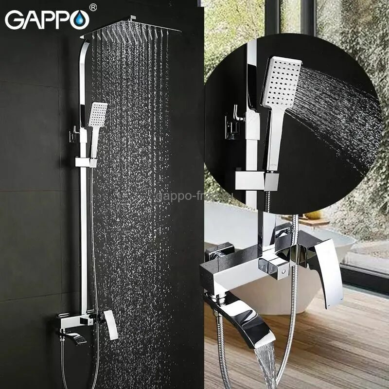 Душевая система Gappo g2407. Душевая система Gappo g2407-8. Душевая стойка Gappo g2407-11 хром. Душевая стойка со смесителем Gappo g2407-11.