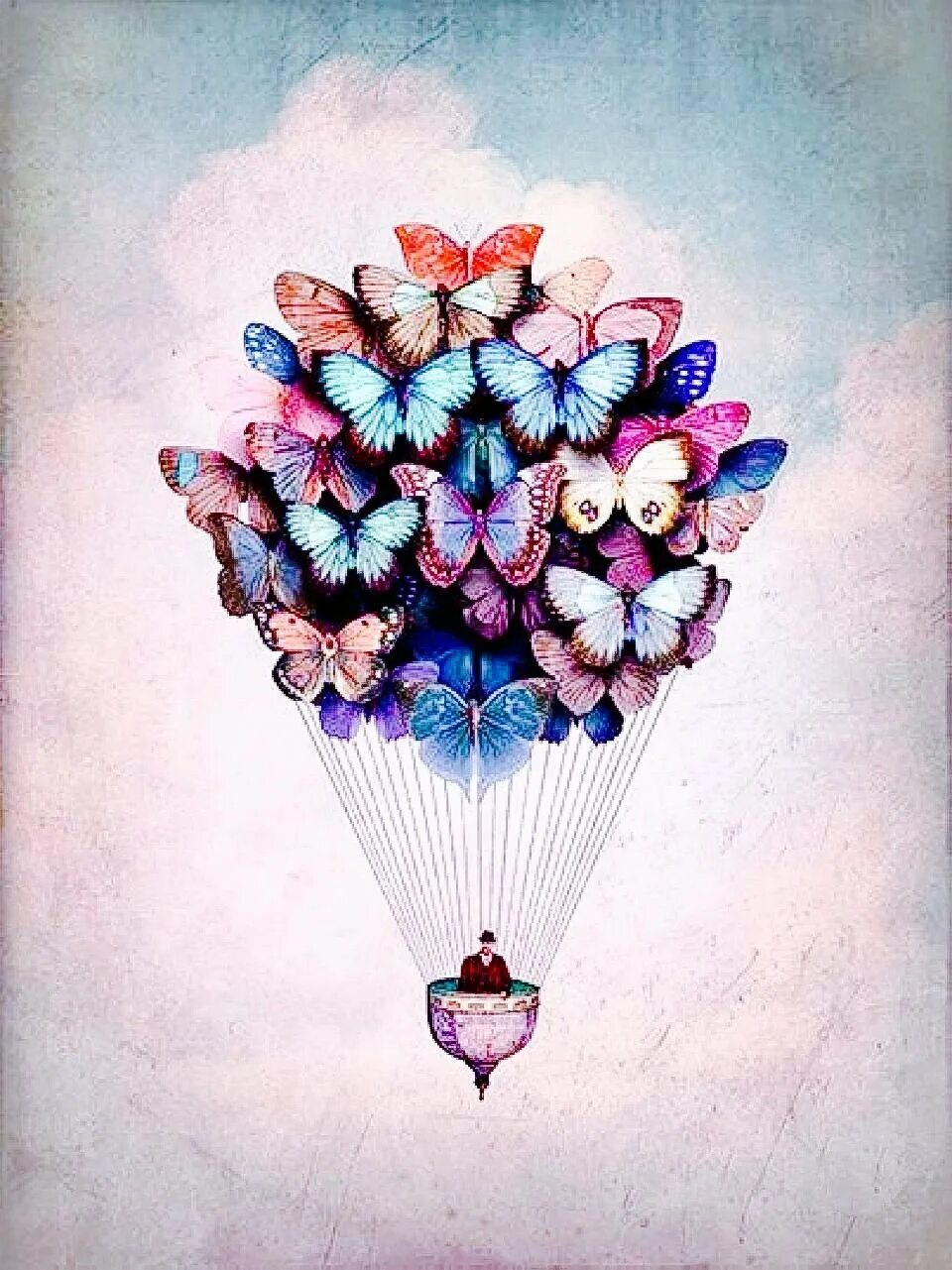 Воздушный шар с цветами. Креативные цветы. Акварельный воздушный шар. Необычный воздушный шар.