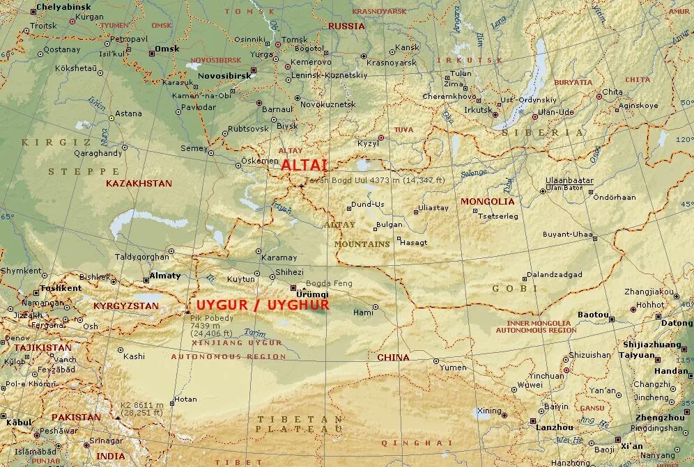 Граница Монголии и Алтая на карте. Карта Алтай Казахстан Монголия. Алтай Монголия Китай карта. Граница с Монголией на Алтае.