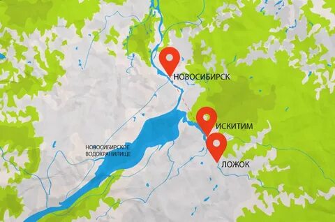 Искитим на карте