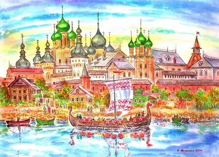 Нарисовать древнерусский город