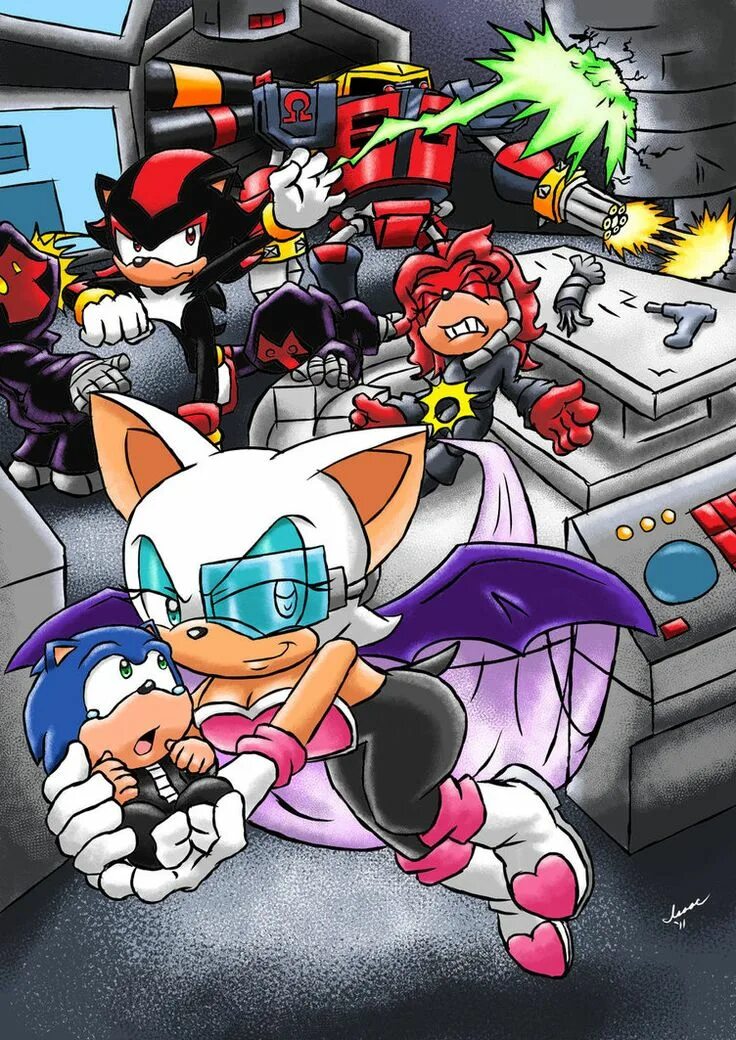 Sonic x comics. Руж шедоу е-123 омега. е-123 омега и руж. руж sonic baby. руж шедоу и эггман.