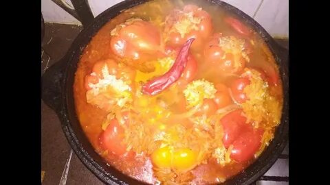 Болгарский перец с мясом в казане