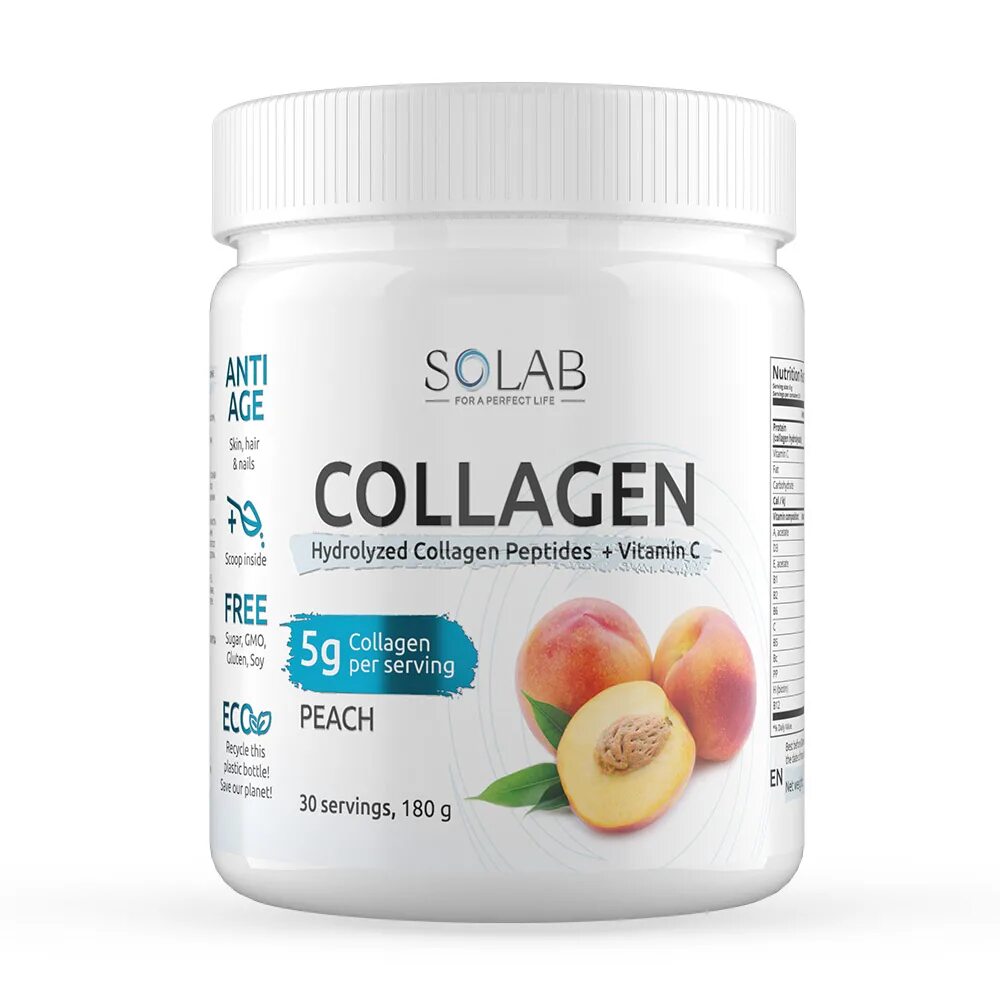 SOLAB коллаген. Collagen + Vitamin c персик 400g OSTROVIT. Гидролизованный коллаген с витамином с. Коллаген с витамином ц.