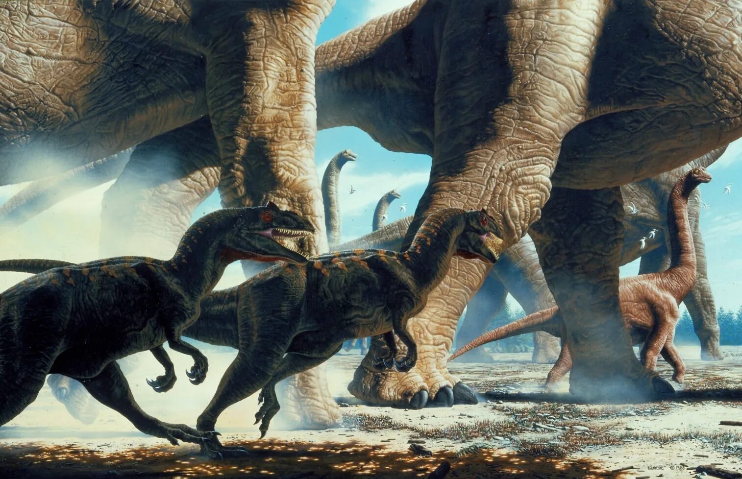 Палеоарт парк Юрского периода. Аллозавр палеоарт.