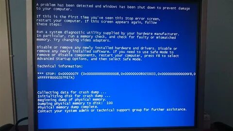 Crash dump error