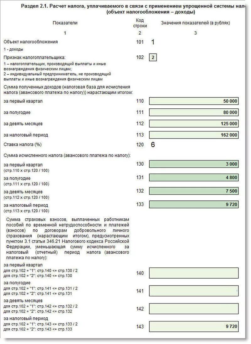 Расчет суммы авансового платежа