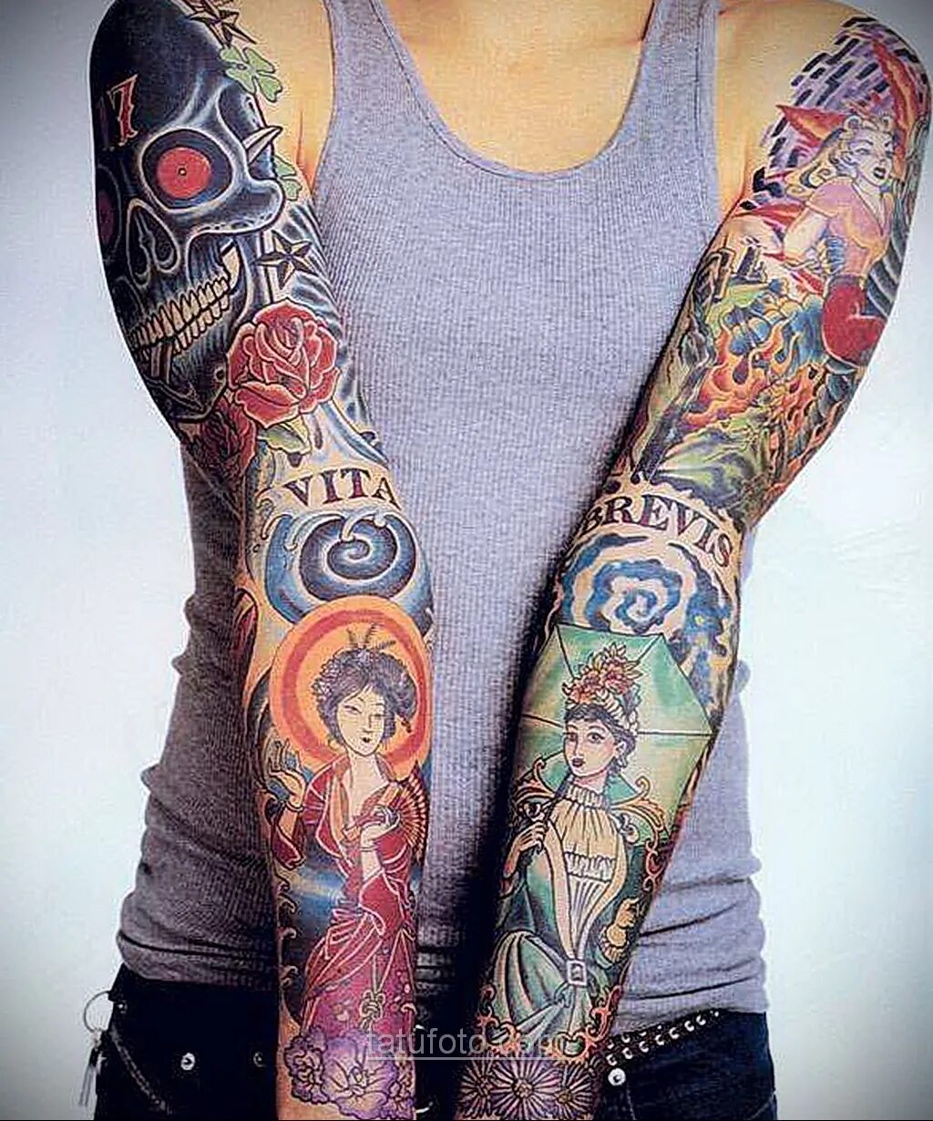 рукав в стиле япония. цветные рукава для мужчин. рукав некрасивый. рукав тату женский. рукав некрасивый.