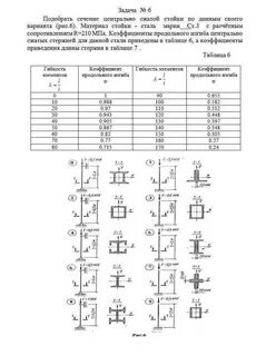 Размеры сечения стоек
