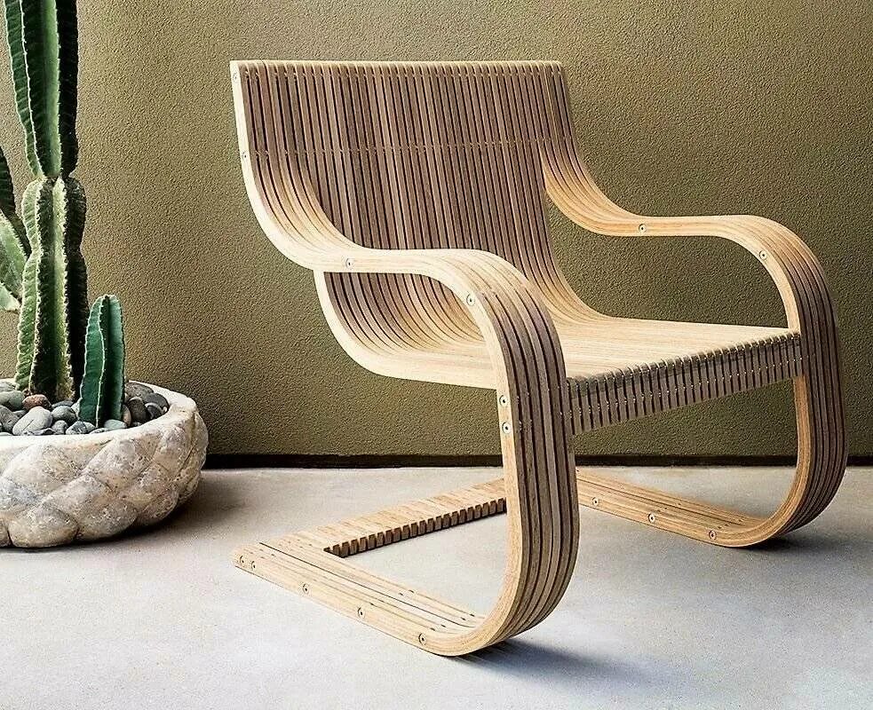 Wooden chair. Кресло качалка fanera. Табурет CNC fanera. Параметрическое кресло качалка. Необычная дизайнерская мебель.