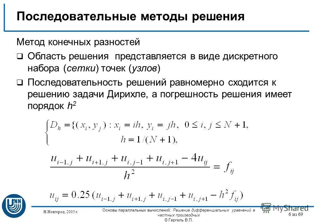 Конечно разностный метод. Конечно разностный метод