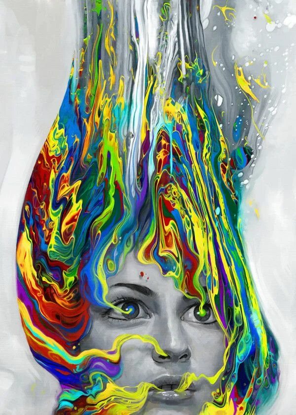Sold art. Портрет психоделика. Цветные постеры. Психоделика девушки. Абстракция портрет психоделика.