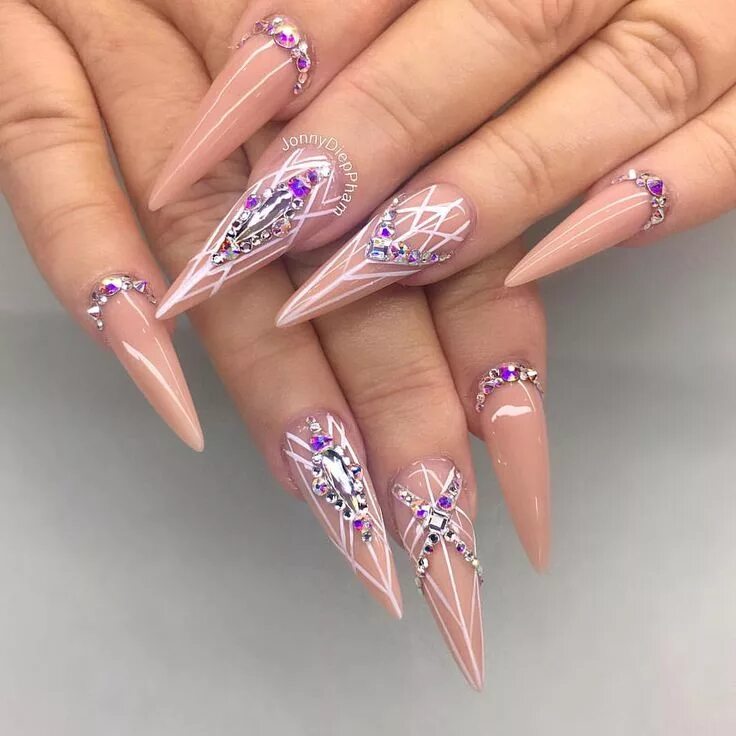 30 Beautiful Spring Nail Designs for Ladies 2017 - SheIdeas Stiletto nail art, S