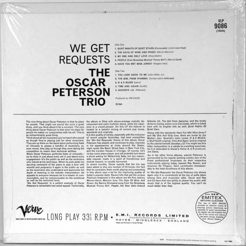 The Oscar Peterson Trio we get requests. Трио Оскара Питерсона винил. 1964. The Oscar Peterson Trio - we get requests (2015). Oscar Peterson Trio we get requests Analog Production.