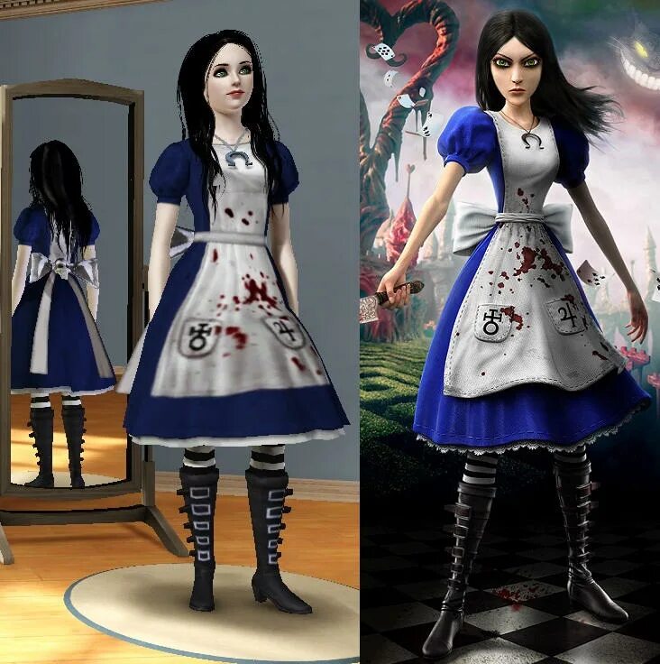 Alice madness returns r34. Алиса Madness Returns костюм. Элис в симс 3. Alice Madness Returns распоротое платье.