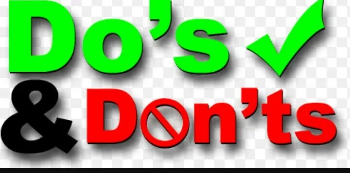 Does and donts. Do's and don'TS. Do and donts. List of dos and don'TS. Dos and don'TS USB.