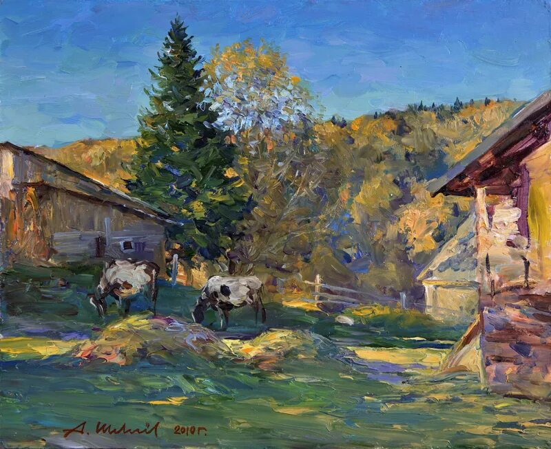 Крестьянский двор 5. Крестьянский дом 17 века в россии. Шарль добиньи художник. Крестьянский двор 5. Петр суходольский украинская деревня.