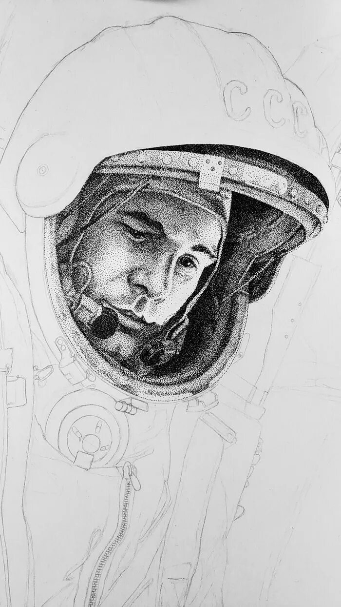Как нарисовать гагарина. Карандашный портрет Юрия Гагарина. Портрет Юрия Гагарина карандашом.
