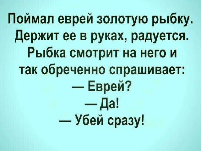 Новый догнать. Анекдот про еврея и золотую рыбку. Поймал еврей золотую рыбку анекдот. Еврейский анекдот про желание. Анекдот про еврея и золотую рыбку одно желание.