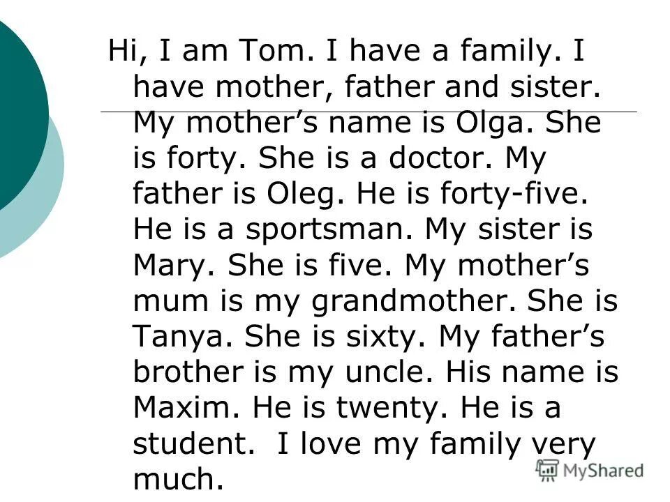She is tall and slim. Гульфия апа. I have got a mother i have got a father. What is mother. My mothers name is.