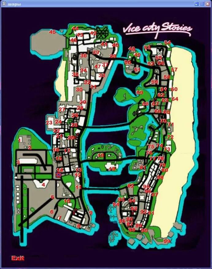 Gta vice city спрятанная. Карта 100 пакетов гта вайс сити. Gta vice city спрятанная. Gta vice city спрятанная. Скрытые пакеты в gta vice city.