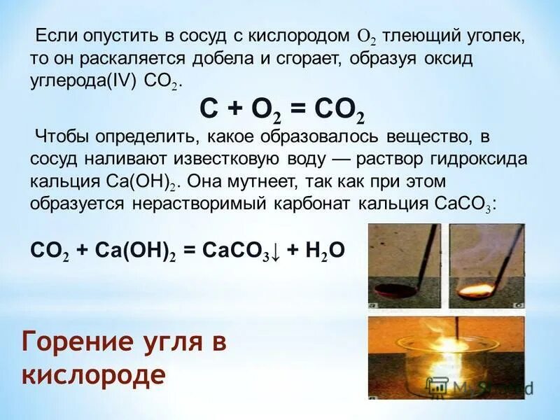 Взаимодействие углекислого газа с известковой водой. Горение угля в кислороде. Сжигание угля в кислороде. Горение древесного угля в кислороде. Горение угля на воздухе.