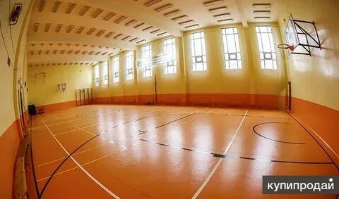 В спортивном зале находятся футбольные и волейбольные