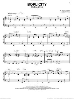 Boplicity (Be Bop Lives) sheet music for piano solo (PDF)