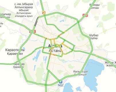 Карта астаны с названиями улиц