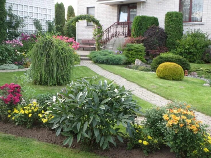 Zdjęcie użytkownika Ewa Szumowska. Small front gardens, Front yard garden, Outdo